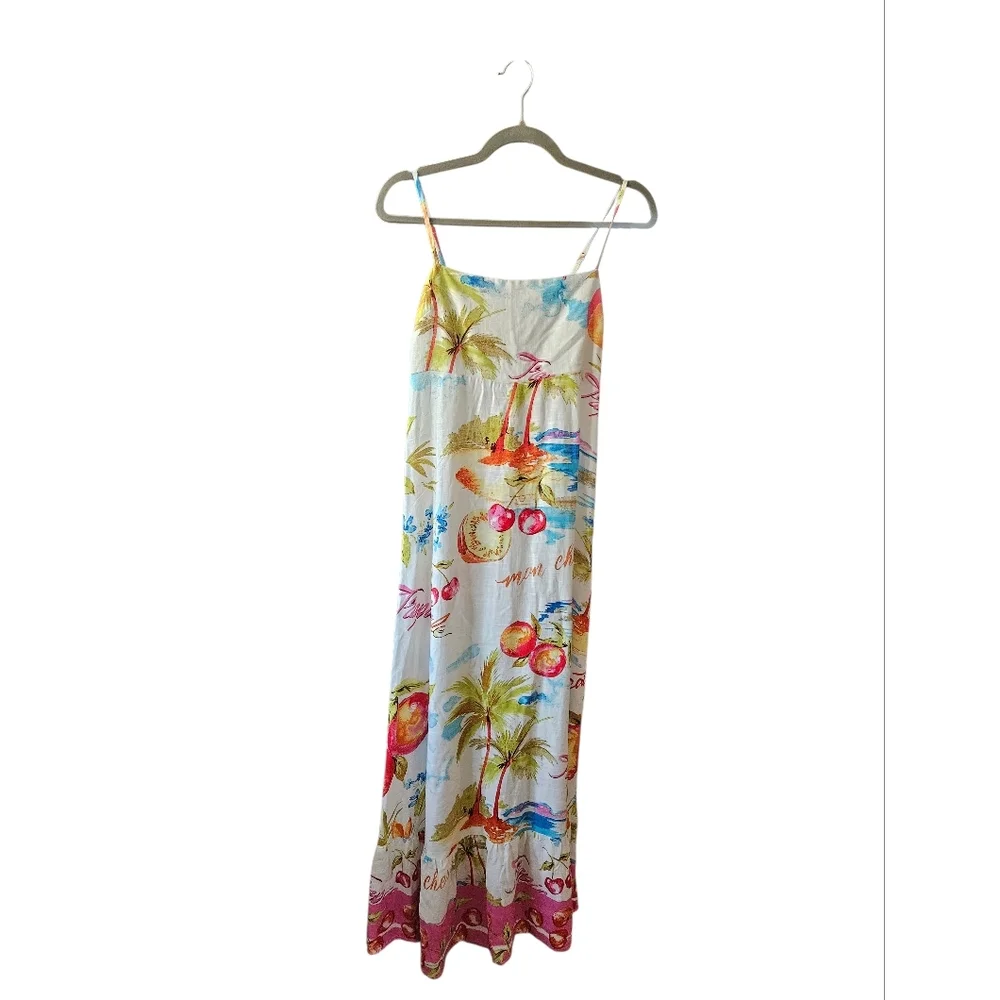 Label of Love Boho Maxi Skirt Small Linen Blend Elastic Waist - Picture 2 of 5